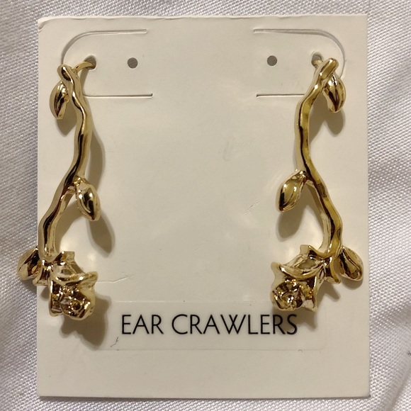 Rose Ear Crawlers in Gold - Picture 3 of 3